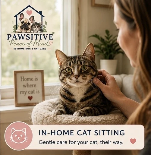 Cat receiving gentle in-home care