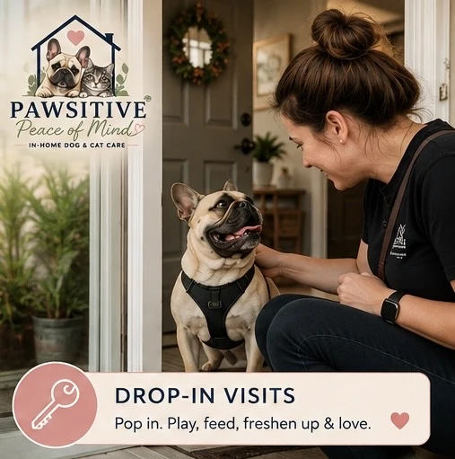 Drop-in pet visit with a French bulldog